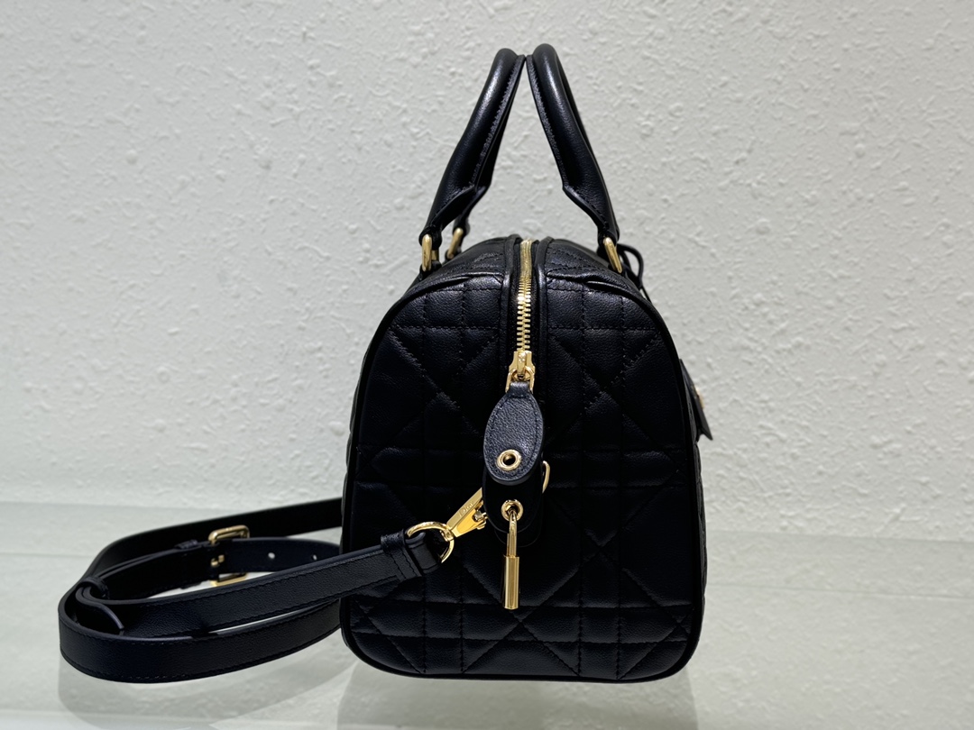 Dior Groove 25 Bag Black Macrocannage Calfskin